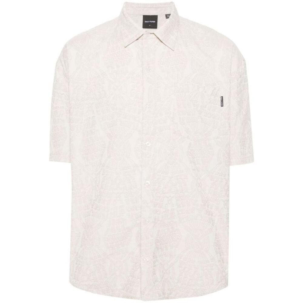 DAILY PAPER Patterned Short Sleeve Button-Up Shirt Men BROWN Shirts